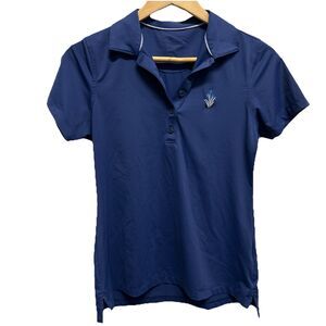 Peter Millar Golf Polo Womens Blue Short Sleeve Athletic Button Shirt Size Small
